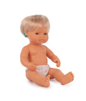 Baby Doll Caucasian Girl With Hearing Aid 15'', Polybagged