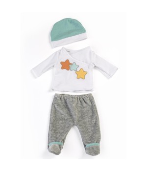 Gender Neutral Doll 2-Piece Pajama Set in Gray for 15" Dolls