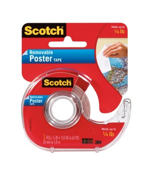 Removable Poster Tape with Dispenser, 3/4" x 150"
