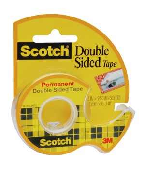Double Sided Tape Dispensered Rolls, 1/2" x 250"