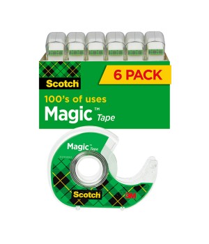 Magic Tape, 3/4" x 650", Pack of 6