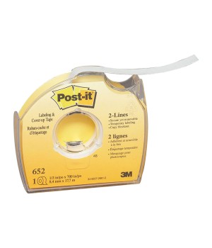 Labeling & Cover-Up Tape Roll, 2-Lines, White, 1/3" x 700"