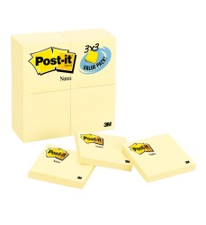 Notes Value Pack, 3" x 3", Canary Yellow, 24 Pads