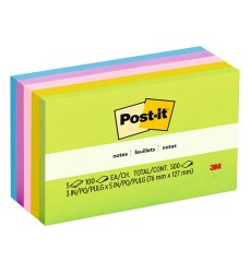 3 x 5 Ultra Colors Post It Notes 5 Pks  Pack