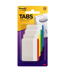Post-it® Tabs, Assorted Primary Colors, Pack of 24