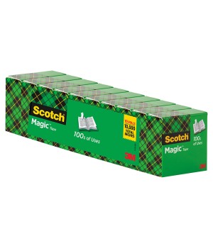 Magic Tape Refill Rolls, 3/4" x 1000", Pack of 10