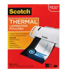 Thermal Laminating Pouches, Letter Size, Pack of 50