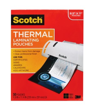 Thermal Laminating Pouches, Letter Size, Pack of 50