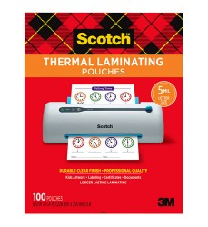 Thermal Laminating Pouches, 5 mil Size, Pack of 100