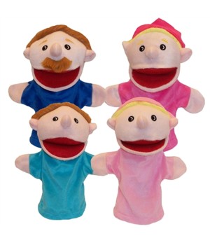 Caucasian Family Puppet Set