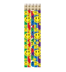Happy Face Assorted Motivational Pencils, Pack of 12