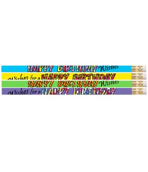 Happy Birthday Wishes Pencil, Pack of 12