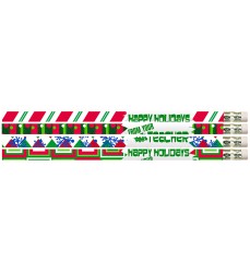 Happy Holidays From Your Teacher Motivational Pencils, Pack of 12