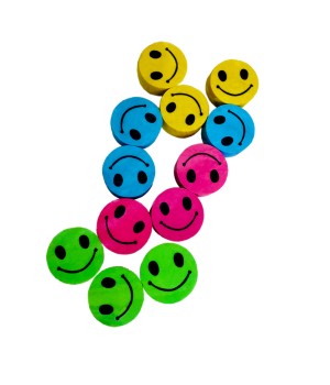 Happy Face Pencil Topper Erasers, Pack of 12
