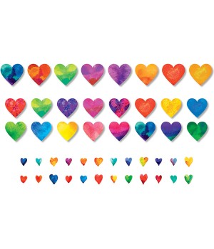 Watercolor Hearts Accents, Pack of 48