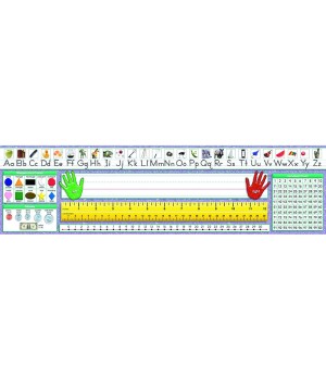 Traditional Manuscript Primary Desk Plates, 19" x 5", Pack of 36