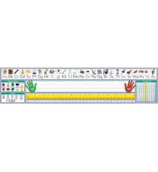 Adhesive Primary Traditional Manuscript Desk Plates, 17.5" x 4", Pack of 36