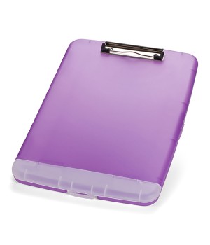 Slim Clipboard with Storage Box, Low Profile Clip & Storage Compartment, Purple