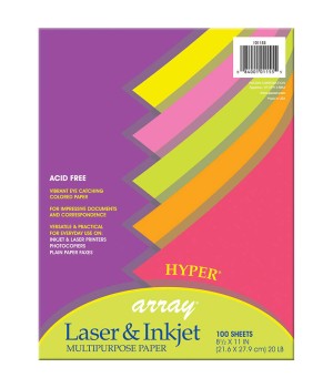 Hyper Multi-Purpose Paper, 5 Assorted Colors, 20 lb., 8-1/2" x 11", 100 Sheets