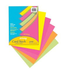 Hyper Card Stock, 5 Assorted Colors, 8-1/2" x 11", 100 Sheets