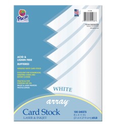 Card Stock, Classic White, 8-1/2" x 11", 100 Sheets