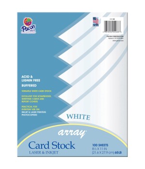 Card Stock, Classic White, 8-1/2" x 11", 100 Sheets