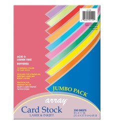 Colorful Card Stock Assortment, 10 Colors, 8-1/2" x 11", 250 Sheets