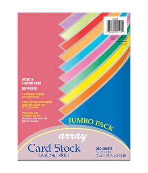Colorful Card Stock Assortment, 10 Colors, 8-1/2" x 11", 250 Sheets