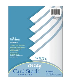 Card Stock, White, 8-1/2" x 11", 40 Sheets