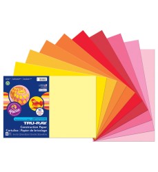 Construction Paper, Warm Assorted, 12" x 18", 50 Sheets