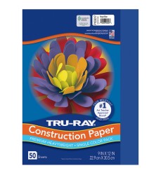 Construction Paper, Royal Blue, 9" x 12", 50 Sheets