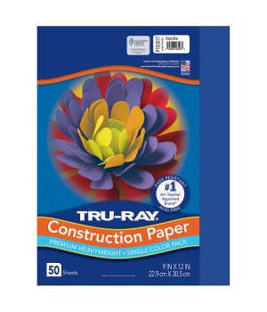 Construction Paper, Royal Blue, 9" x 12", 50 Sheets