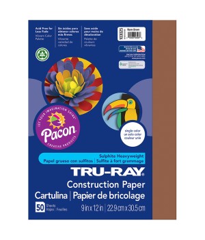 Construction Paper, Warm Brown, 9" x 12", 50 Sheets