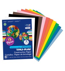 Construction Paper, Standard Assorted, 9" x 12", 50 Sheets