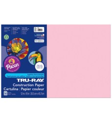 Construction Paper, Pink, 12" x 18", 50 Sheets