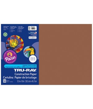 Construction Paper, Warm Brown, 12" x 18", 50 Sheets