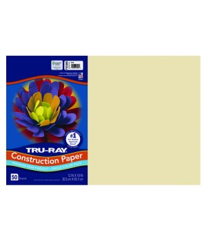 CONSTRUCTION PAPER, 12" X 18", 50 SHEETS - IVORY