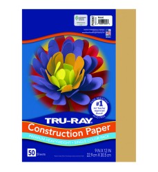 CONSTRUCTION PAPER, 9" X 12", 50 SHEETS - ALMOND