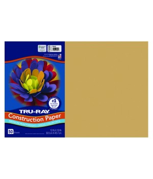 CONSTRUCTION PAPER, 12" X 18", 50 SHEETS - ALMOND