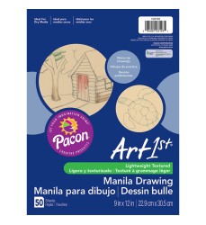Drawing Paper, Manila, Standard Weight, 9" x 12", 50 Sheets