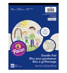 Doodle Pad, White, 9" x 12", 80 Sheets