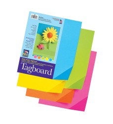Super Bright Assorted Tagboard, 5 Super Bright Assorted Colors, 9" x 12", 100 Sheets