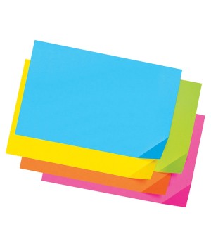 Super Bright Assorted Tagboard, 5 Super Bright Assorted Colors, 12" x 18", 100 Sheets