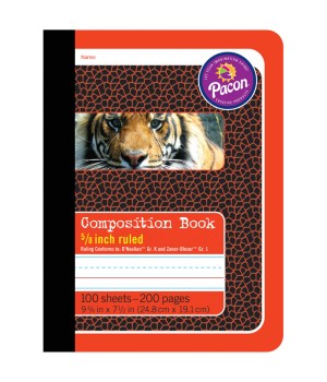 Primary Composition Book, Book Bound, D'Nealian/Zaner-Bloser, 5/8" x 5/16" x 5/16" Ruled, 9-3/4" x 7-1/2", 100 Sheets