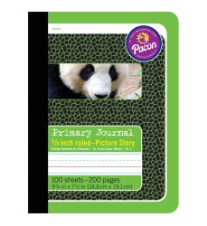 Primary Composition Book, Book Bound, D'Nealian/Zaner-Bloser, 5/8" x 5/16" x 5/16" Picture Story Ruled, 9-3/4" x 7-1/2", 100 Sheets
