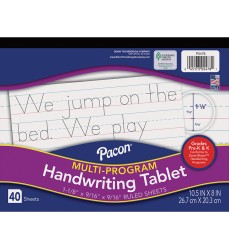 Multi-Program Handwriting Tablet, Zaner-Bloser, 1-1/8" x 9/16" x 9/16" Ruled Long, 10-1/2" x 8", 40 Sheets