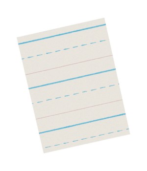 Newsprint Handwriting Paper, Skip-A-Line, Grade 1, 1/2" x 1/4" x 1/4" Ruled Long, 11" x 8-1/2", 500 Sheets