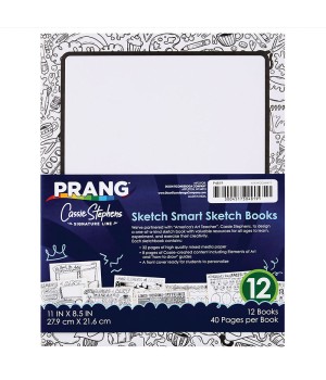 Sketch Smart Sketch Book, White, 11" x 8.5", 40 Sheets, Pack of 12
