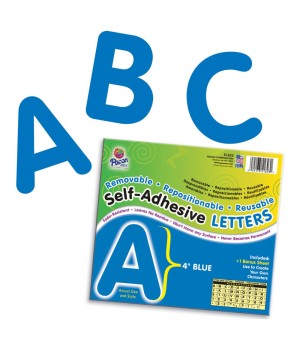 Self-Adhesive Letters, Blue, Puffy Font, 4", 78 Characters