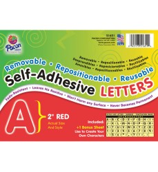 Self-Adhesive Letters, Red, Puffy Font, 2", 159 Characters